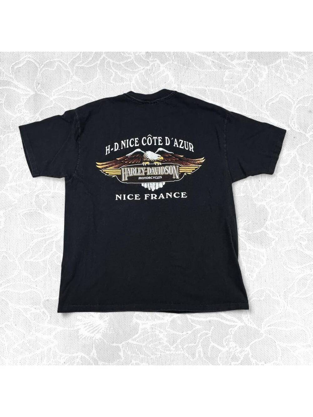 Harley-Davidson Vintage 1994 Nice France Black Cotton T-Shirt - XL - Picture 2 of 7